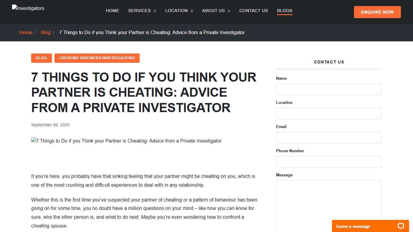7 Things to Do if you Think your Partner is Cheating: Advice from a Private Investigator - Investigators